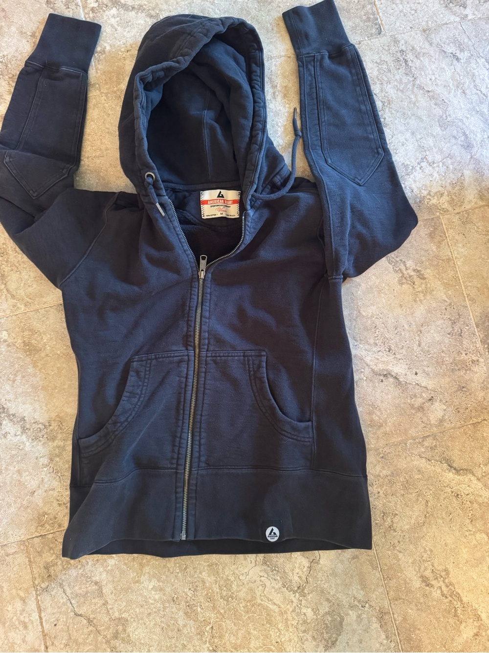 American Giant black full Zip Hoodie sweatshirt woman’s size medium heavyweight